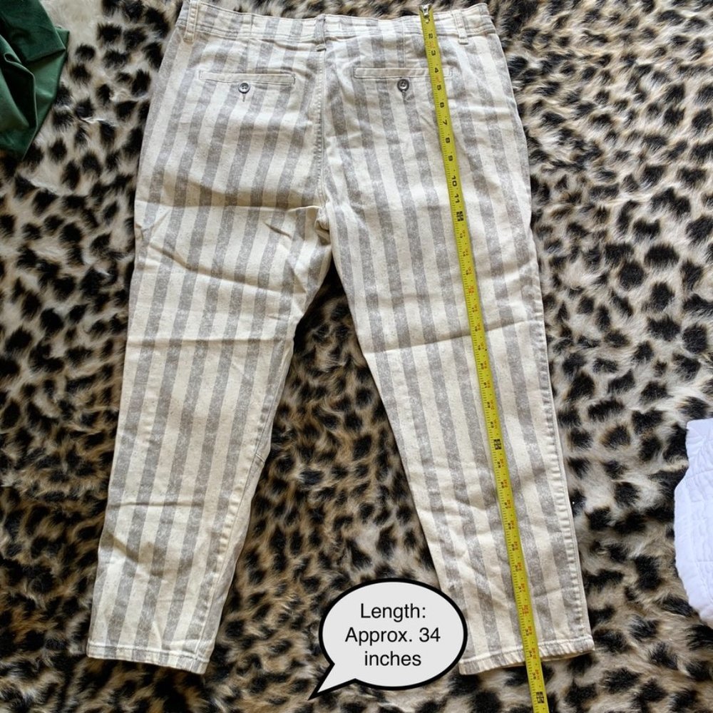 FREE PEOPLE. Striped Denim Trouser. - Picture 6 of 6